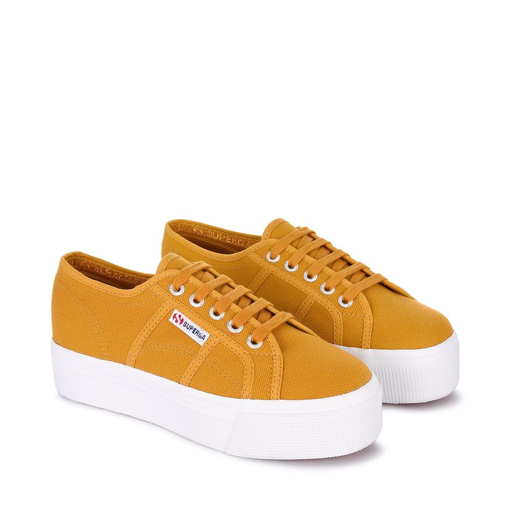 Superga 2790acotw Linea Up And Down Yellow Platform Sneakers - Women's Sneakers USA | US8407140